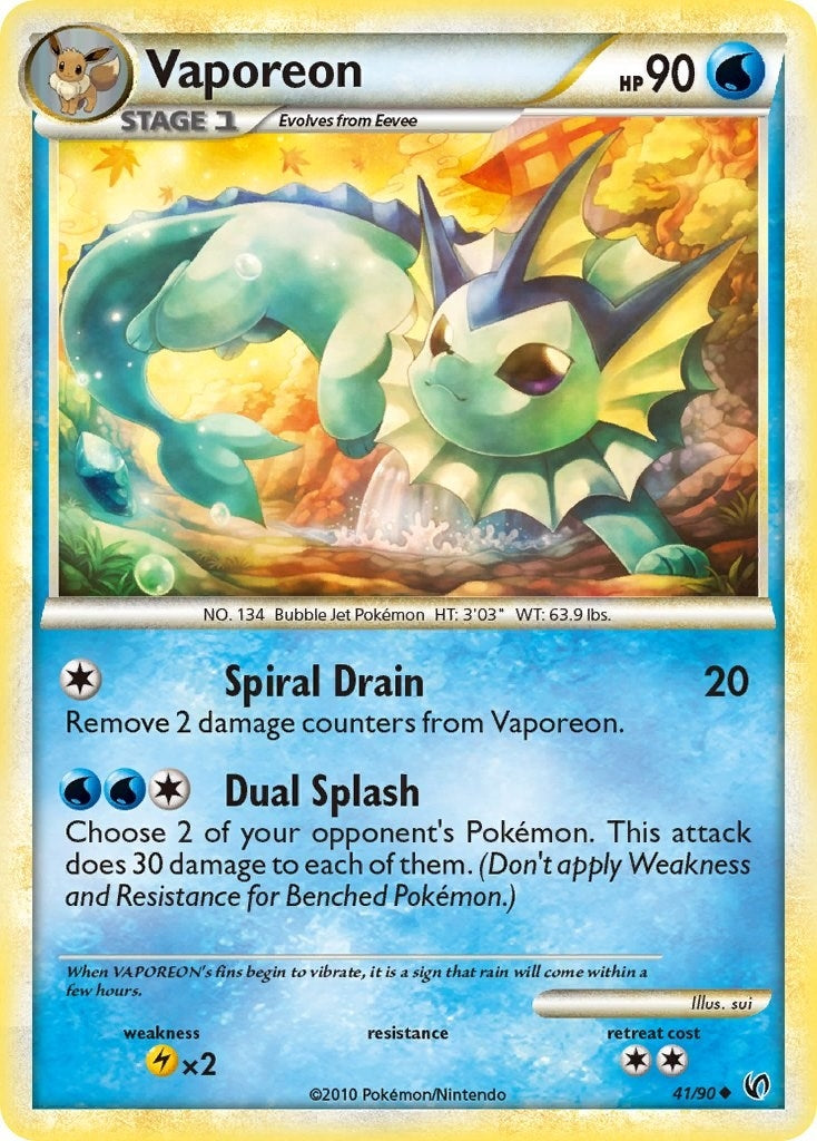 Image for Vaporeon (41/90) (Undaunted) (UD) - Pokemon