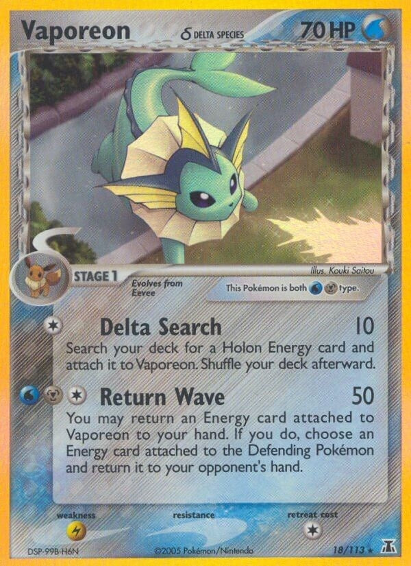 Image for Vaporeon (Delta Species) (18/113) (EX Delta Species) (DS) - Pokemon