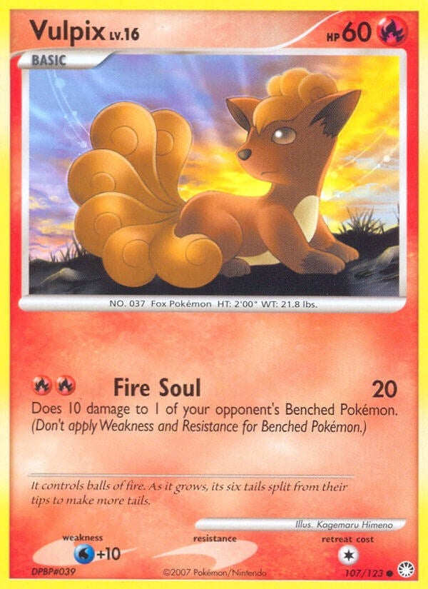 Image for Vulpix (107/123) (Mysterious Treasures) (MT) - Pokemon