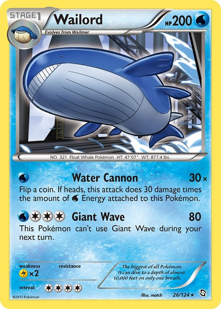 Image for Wailord (26/124) (Dragons Exalted) (DRX) - Pokemon