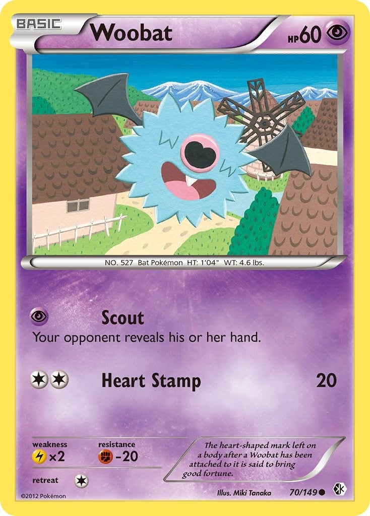 Image for Woobat (70/149) (Boundaries Crossed) (BCR) - Pokemon