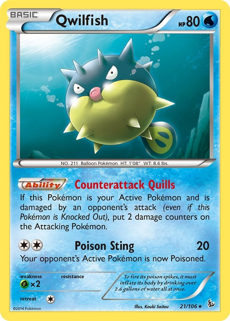 Image for Qwilfish (21/106) (XY - Flashfire) (FLF) - Pokemon