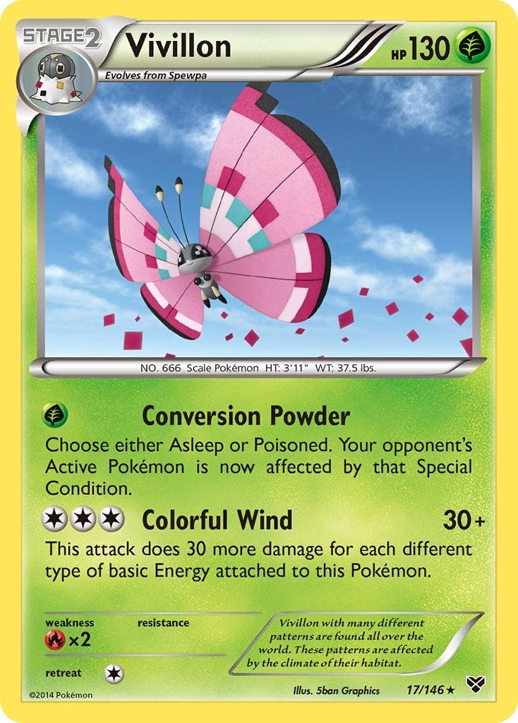 Image for Vivillon (Meadow [Pink]) (17/146) (XY Base Set) (XY) - Pokemon