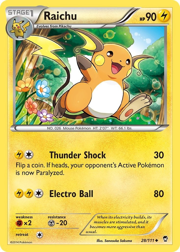 Image for Raichu (28/111) (XY - Furious Fists) (FFI) - Pokemon