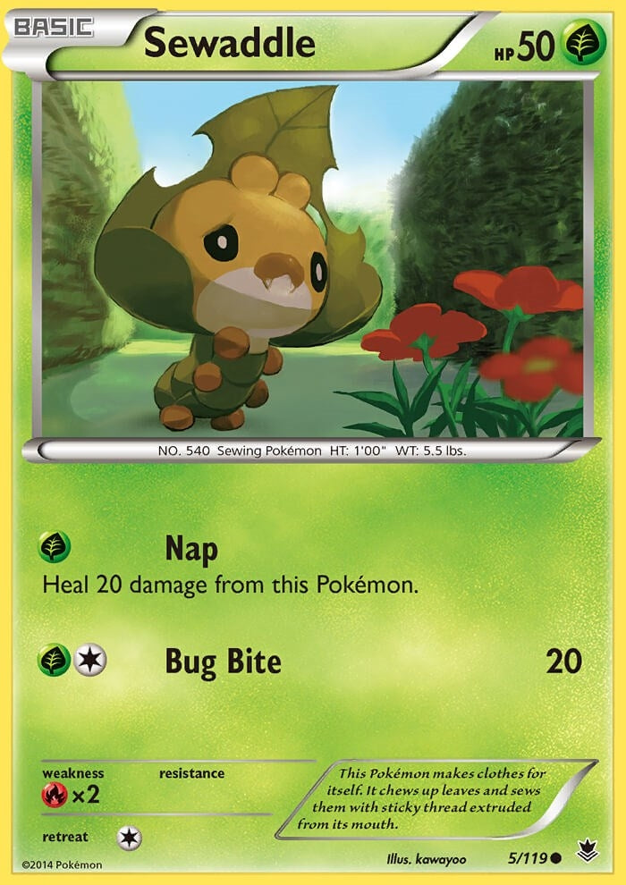 Image for Sewaddle (5/119) (XY - Phantom Forces) (PHF) - Pokemon