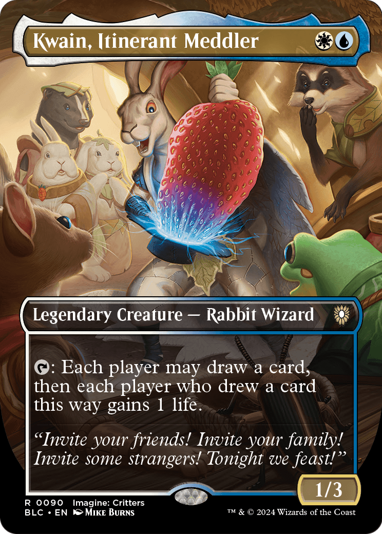 Kwain, Itinerant Meddler (Borderless) (BLC-090) [Bloomburrow Commander] Foil