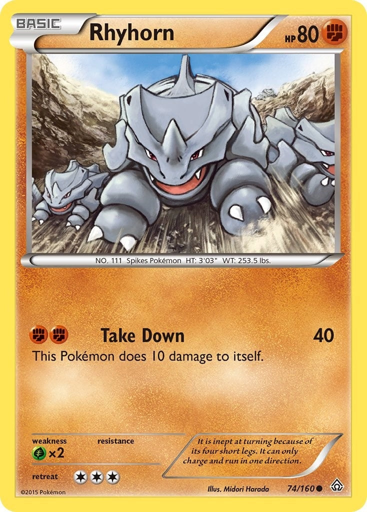 Image for Rhyhorn (74/160) (XY - Primal Clash) (PRC) - Pokemon