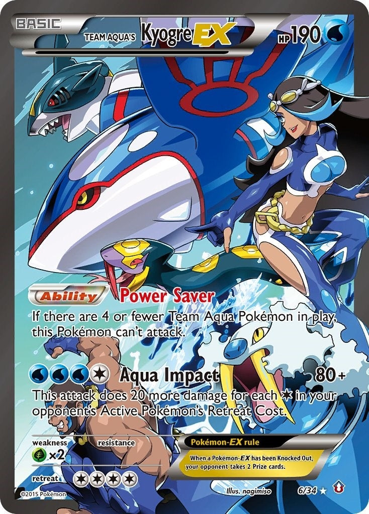 Image for Team Aqua's Kyogre EX (6/34) (Double Crisis) (DCR) - Pokemon