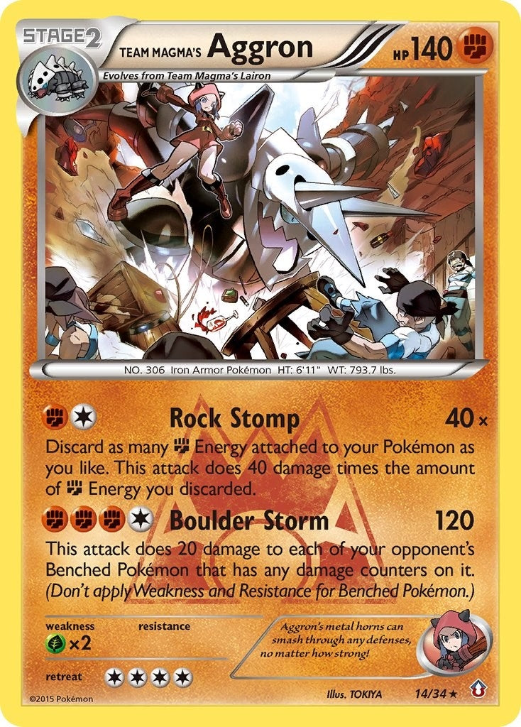 Image for Team Magma's Aggron (14/34) (Double Crisis) (DCR) - Pokemon
