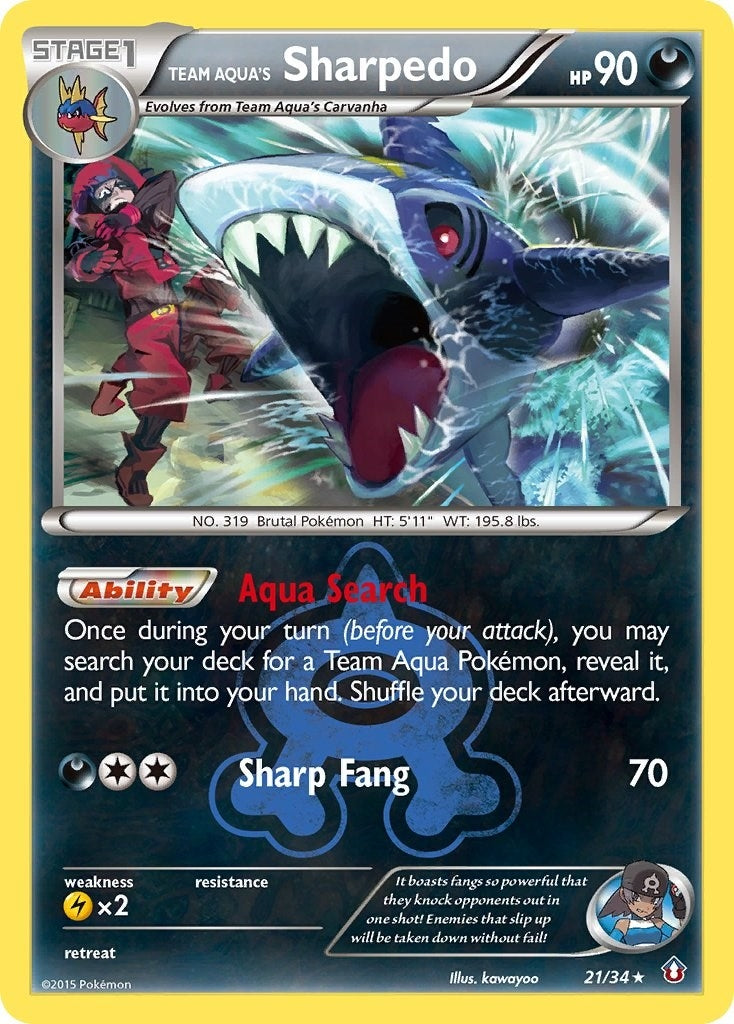 Image for Team Aqua's Sharpedo (21/34) (Double Crisis) (DCR) - Pokemon