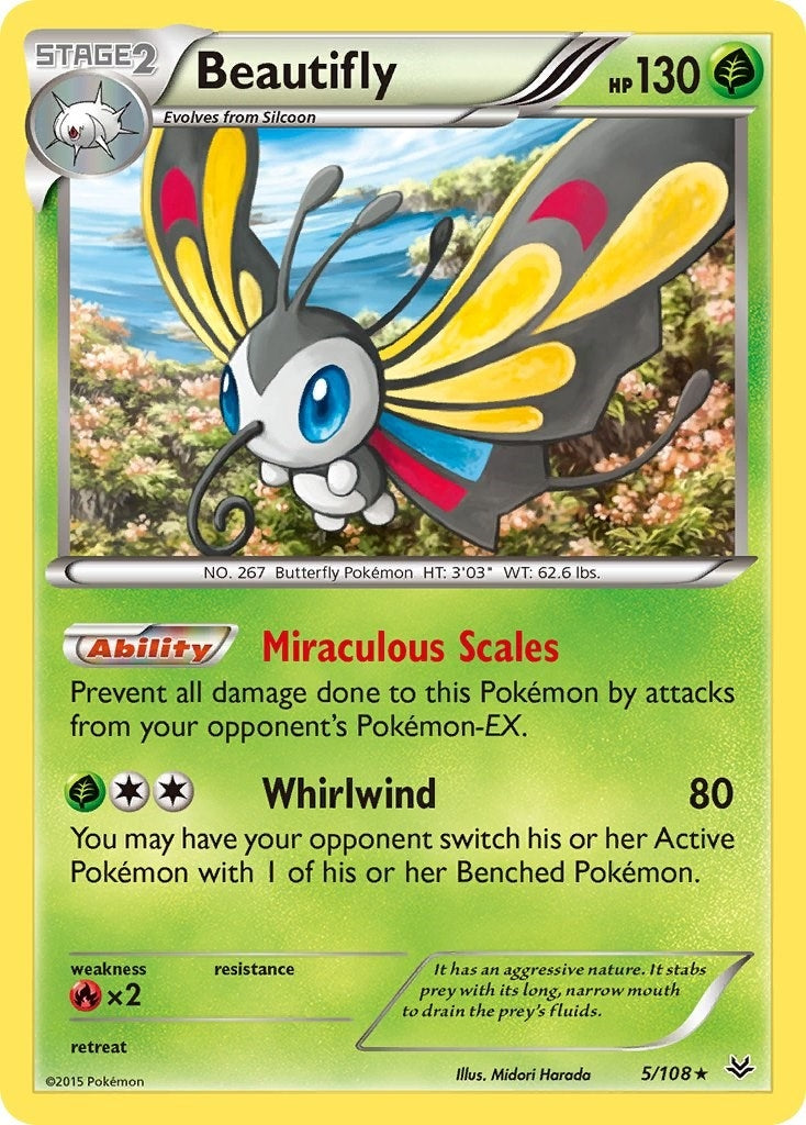 Image for Beautifly (5/108) (XY - Roaring Skies) (ROS) - Pokemon