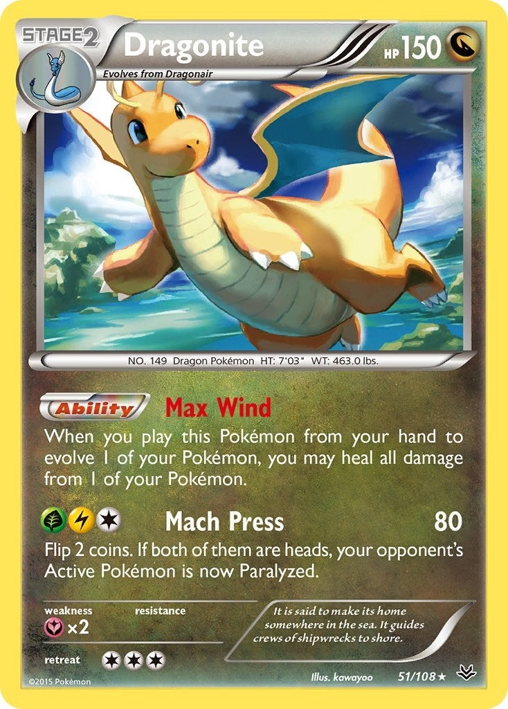 Image for Dragonite (51) (51/108) (XY - Roaring Skies) (ROS) - Pokemon