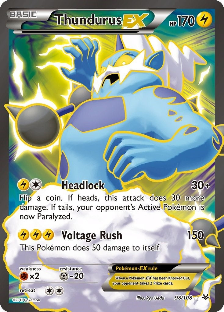 Image for Thundurus EX (98 Full Art) (98/108) (XY - Roaring Skies) (ROS) - Pokemon