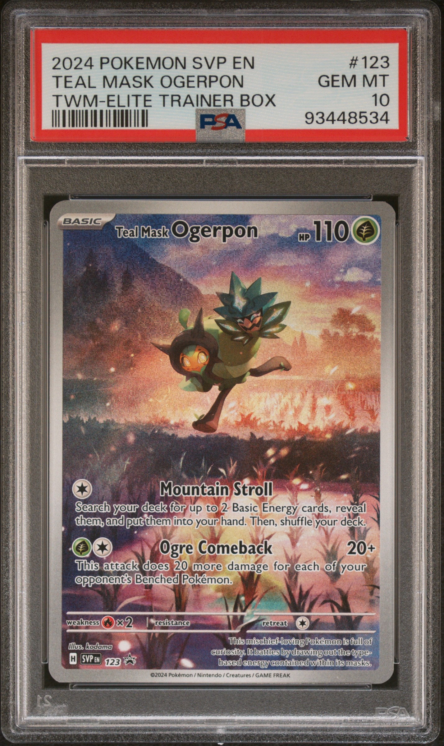 TEAL MASK OGERPON TWILIGHT MASQUERADE ETB 2024 POKEMON SVP EN-SV BLACK STAR PROMO PSA GEM MT 10