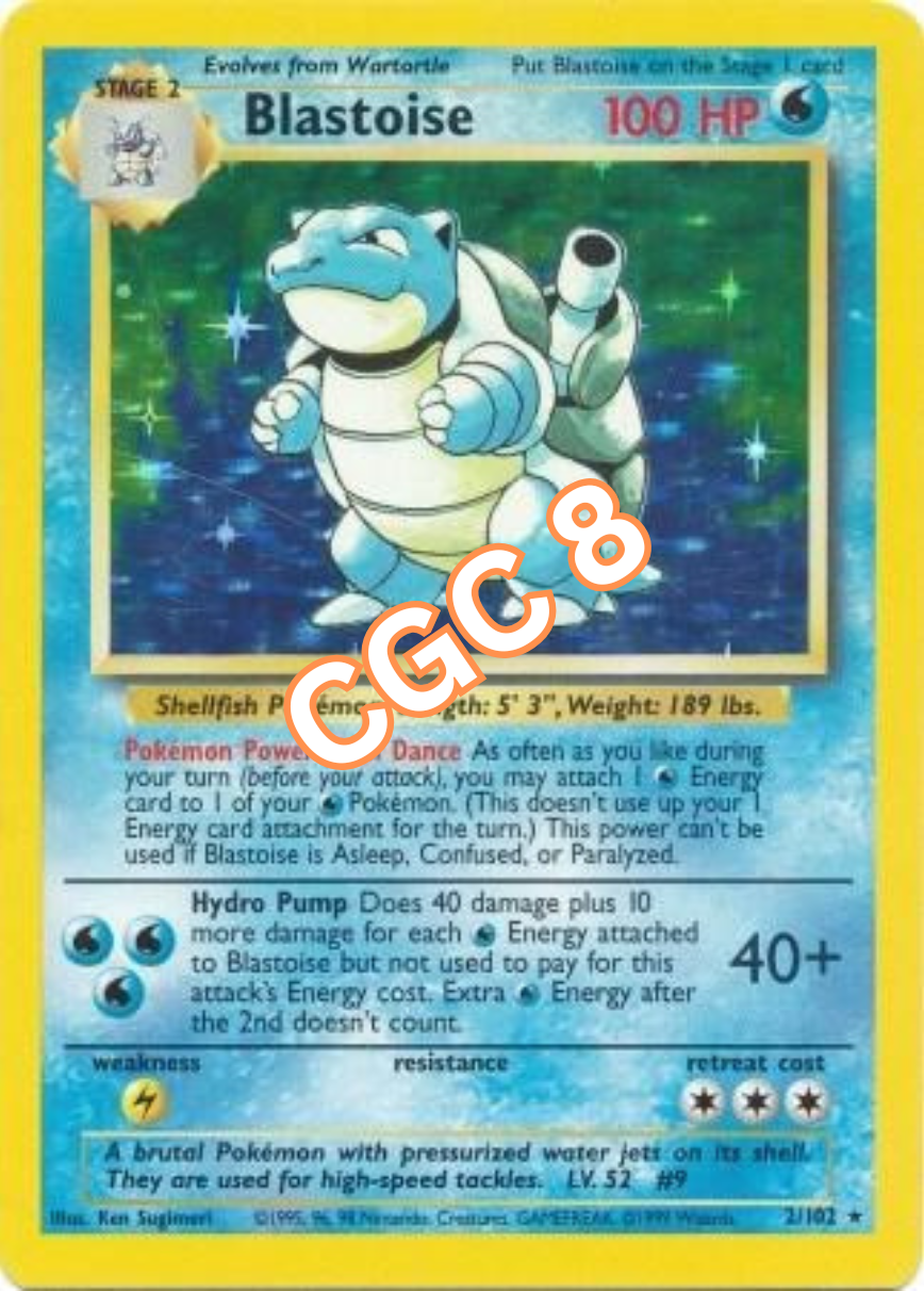 Blastoise Holo 1999 Base Set CGC 8