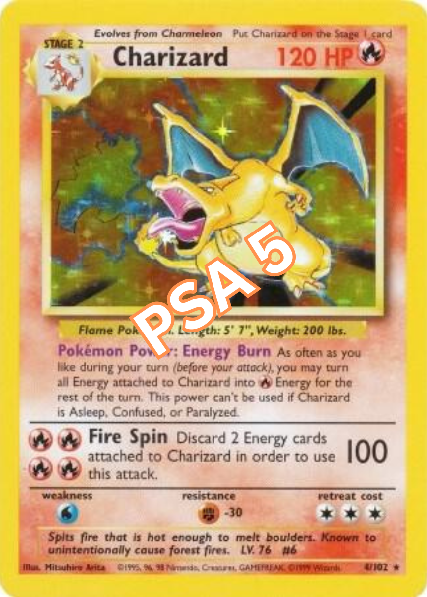 Charizard Holo 1999 Base Set PSA 5