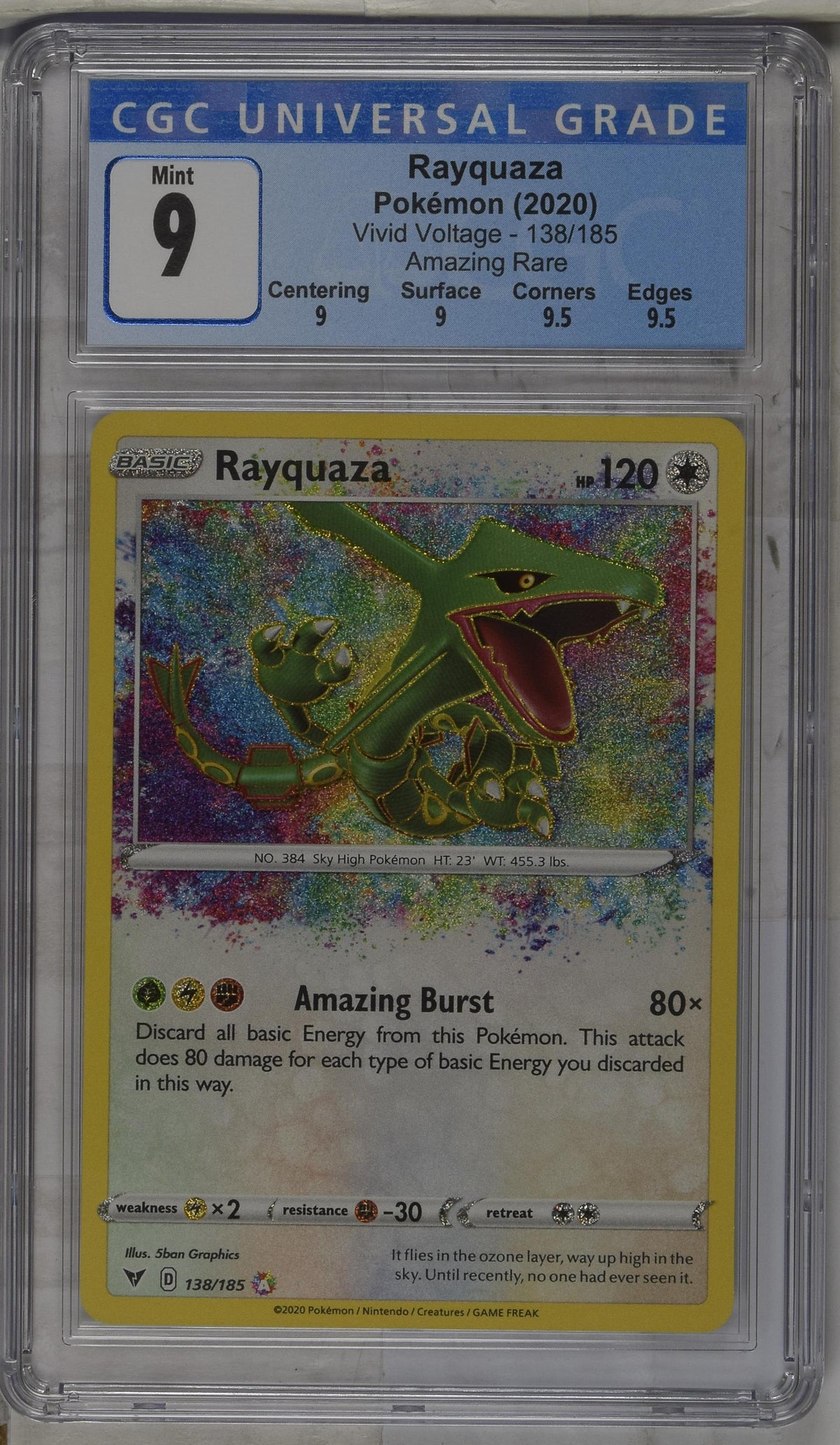 Rayquaza 138/185 Amazing Rare 2020 Vivid Voltage PSA 9