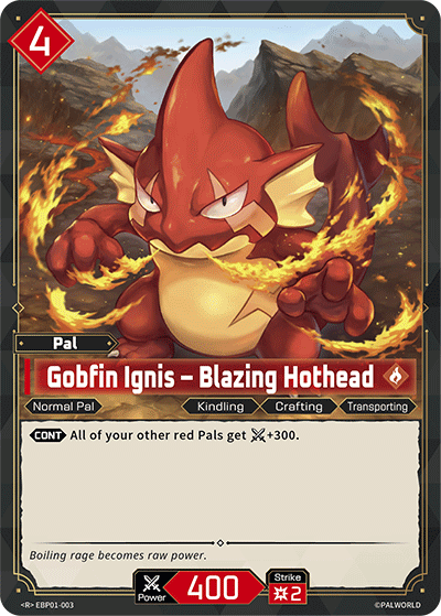 Image for Gobfin Ignis – Blazing Hothead (EBP01-003) (Dawn of Palpagos) (EBP01) - Palworld Official Card Game