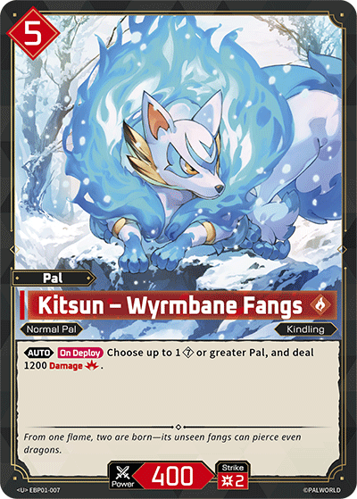 Image for Kitsun – Wyrmbane Fangs (EBP01-007) (Dawn of Palpagos) (EBP01) - Palworld Official Card Game