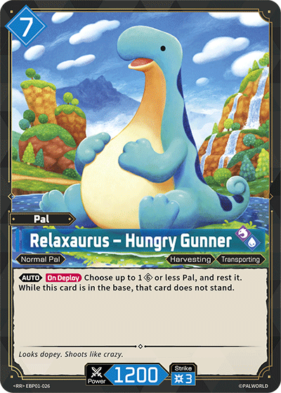 Image for Relaxaurus – Hungry Gunner (EBP01-026) (Dawn of Palpagos) (EBP01) - Palworld Official Card Game