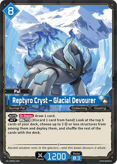 Image for Reptyro Cryst – Glacial Devourer (EBP01-030) (Dawn of Palpagos) (EBP01) - Palworld Official Card Game