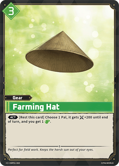 Image for Farming Hat (EBP01-069) (Dawn of Palpagos) (EBP01) - Palworld Official Card Game