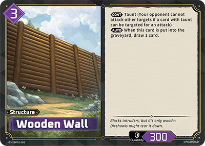Image for Wooden Wall (EBP01-091) (Dawn of Palpagos) (EBP01) - Palworld Official Card Game