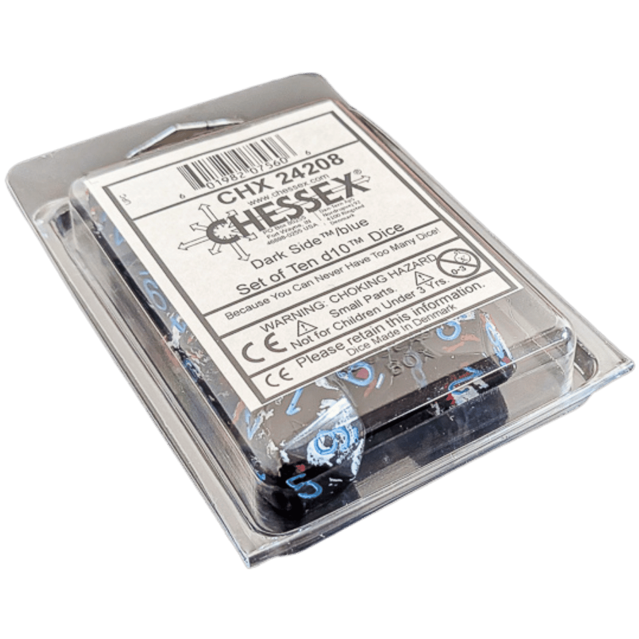 Chessex: Brushed Dice Dark Side/Blue d10 (10 dice)