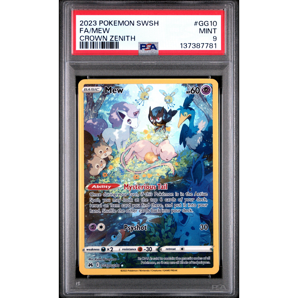 MEW CROWN ZENITH 2023 POKEMON SWORD AND SHIELD CROWN ZENITH PSA MINT 9 - PokeBox USA