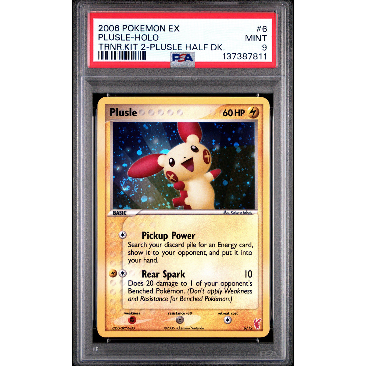 PLUSLE-HOLO TRNR.KIT 2-PLUSLE HALF DK. 2006 POKEMON EX TRAINER KIT 2 PLUSLE HALF DECK PSA MINT 9 - PokeBox USA