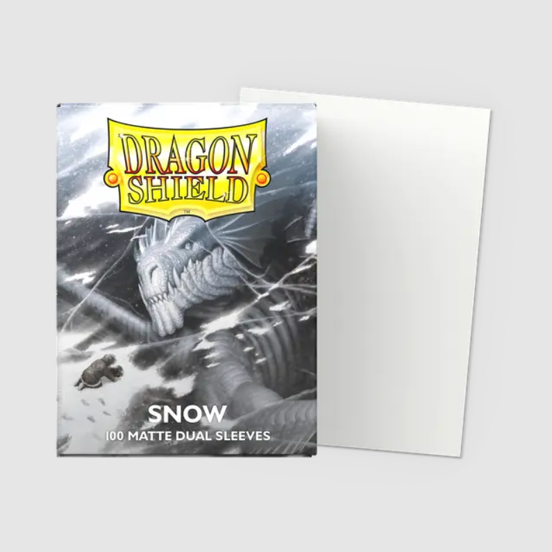 Dragon Shield - Standard 'Snow' DUAL Matte Sleeves 100 pack - PokeBox USA