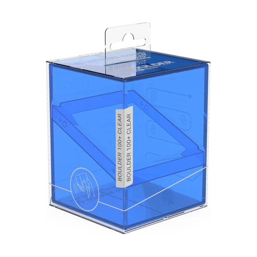 Ultimate Guard Boulder Deck Case 100+ Clear Standard Size Sapphire Deck Box - PokeBox USA