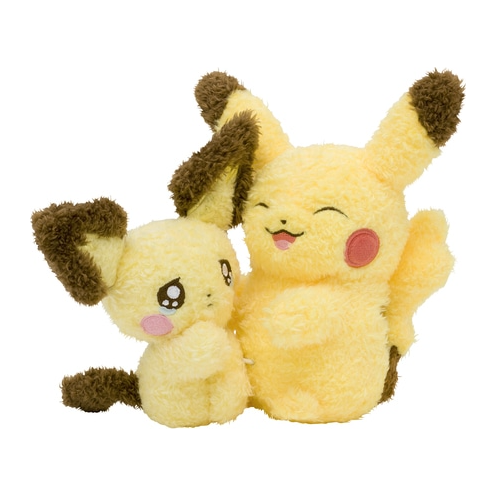 Pichu & Pikachu Hugging Plush - Pokémon Centre Plush