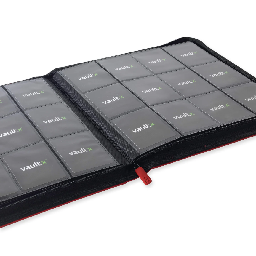 Vaultx - 12-Pocket Exo-Tec® Zip Binder - Fire Red - PokeBox USA