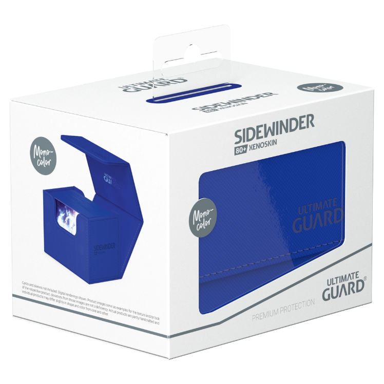 Ultimate Guard Sidewinder Deck Case 80+ Xenoskin Standard Size Monocolor Blue Deck Box