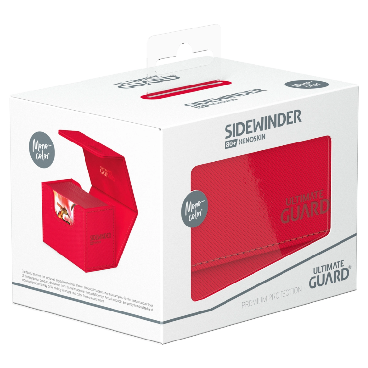 Ultimate Guard Sidewinder Deck Case 80+ Xenoskin Standard Size Monocolor Red Deck Box