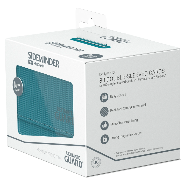 Ultimate Guard Sidewinder Deck Case 80+ Xenoskin Standard Size Monocolor Petrol Deck Box