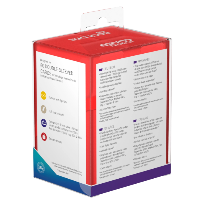 Ultimate Guard Boulder Deck Case 80+ Standard Size Ruby Deck Box