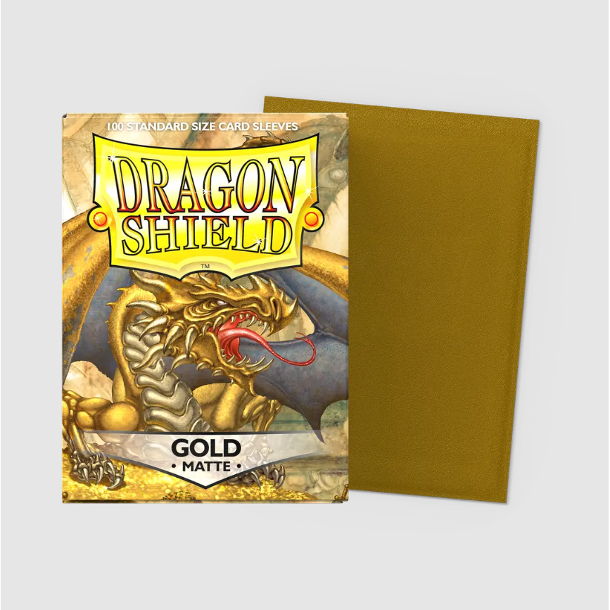Dragon Shield - Standard 'Gold' Matte Sleeves 100 pack - PokeBox USA