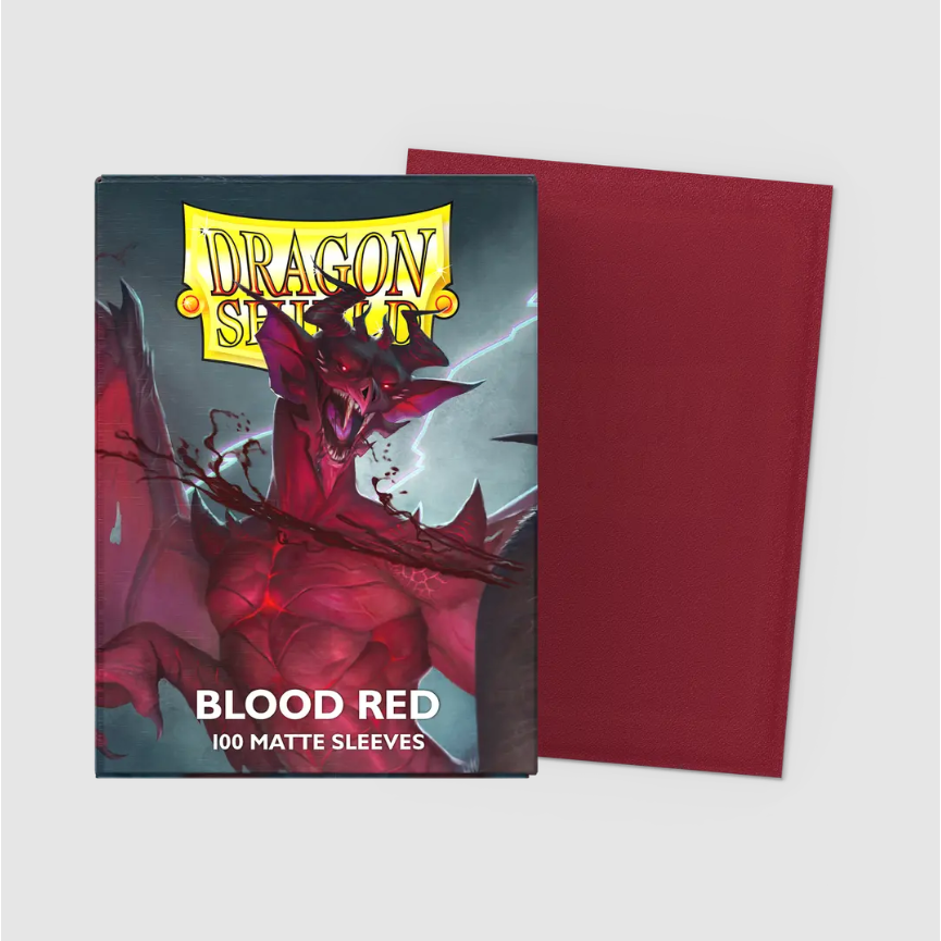 Dragon Shield - Standard 'Blood Red' Matte Sleeves 100 pack - PokeBox USA