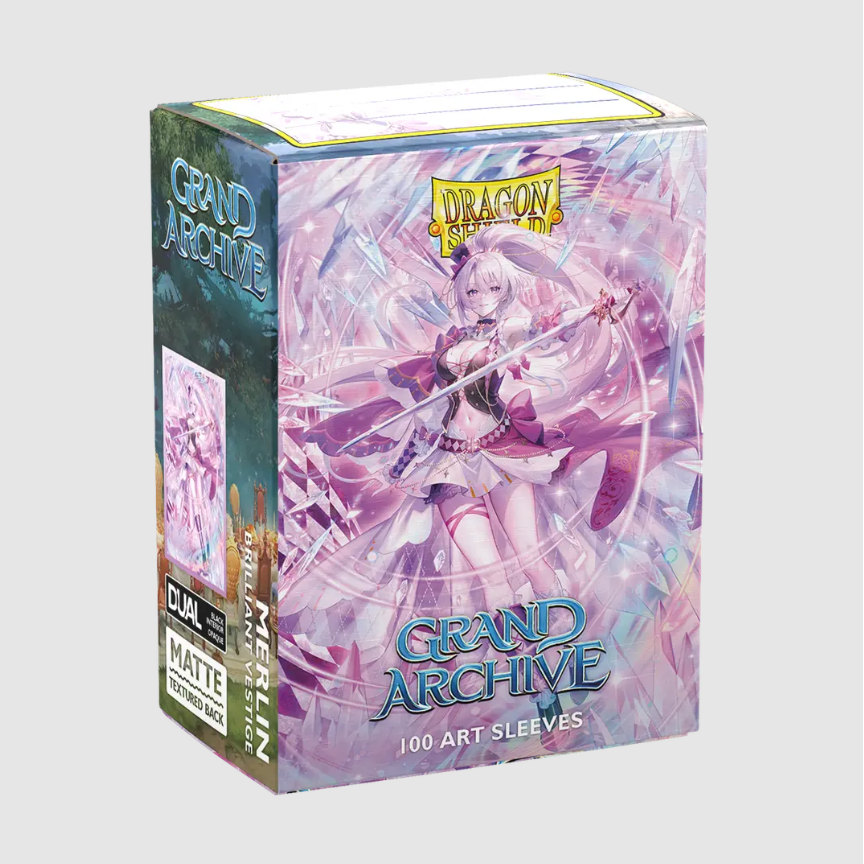 Dragon Shield - Grand Archive - 'Merlin, Veritor' Dual Matte Textured Back Art Sleeves (BOX OF 100) - PokeBox USA