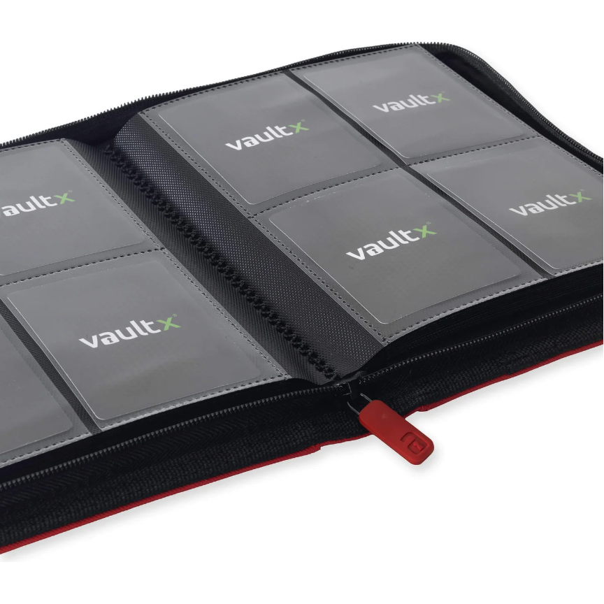 Vaultx - 4-Pocket Exo-Tec® Zip Binder - Fire Red