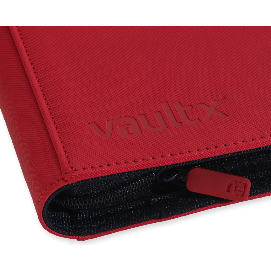 Vaultx - 4-Pocket Exo-Tec® Zip Binder - Fire Red