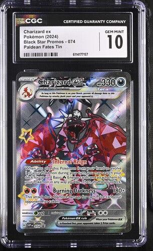 Charizard EX Black Star Promos 2024 Paldean Fates Tin CGC 10