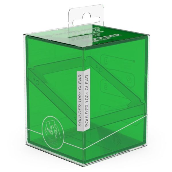 Ultimate Guard Boulder Deck Case 100+ Clear Standard Size Emerald Deck Box
