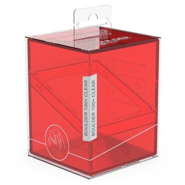 Ultimate Guard Boulder Deck Case 100+ Clear Standard Size Ruby Deck Box - PokeBox USA