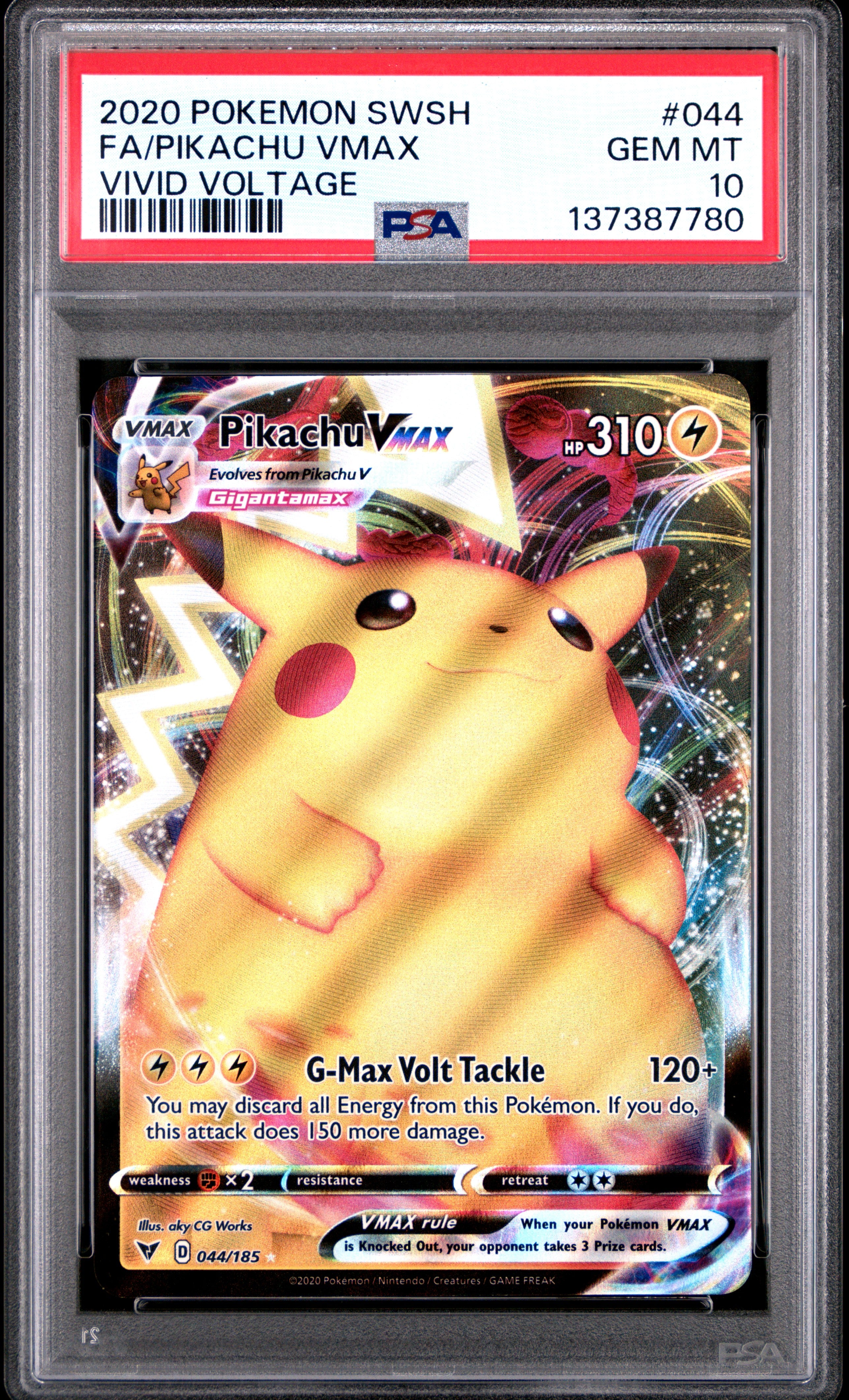 FA/PIKACHU VMAX VIVID VOLTAGE 2020 POKEMON SWORD & SHIELD VIVID VOLTAGE PSA GEM MT 10 - PokeBox USA