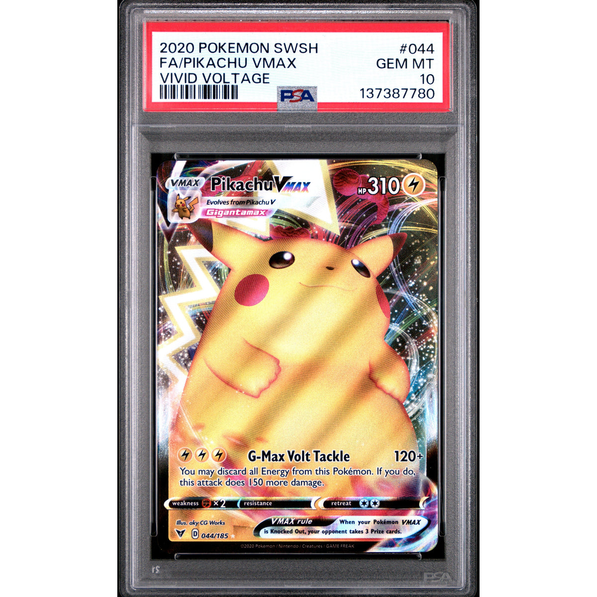 FA/PIKACHU VMAX VIVID VOLTAGE 2020 POKEMON SWORD & SHIELD VIVID VOLTAGE PSA GEM MT 10 - PokeBox USA