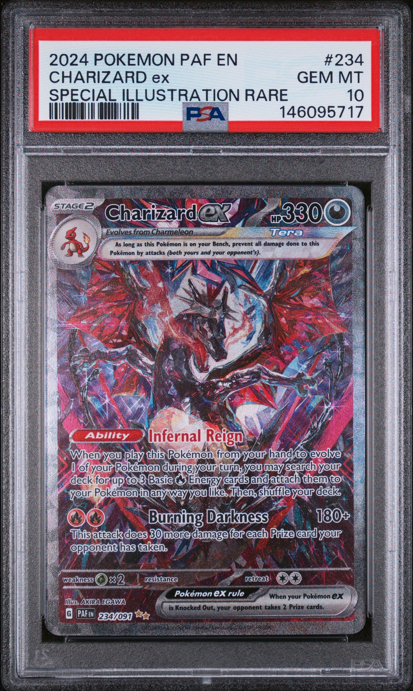 CHARIZARD ex SPECIAL ILLUSTRATION RARE 2024 POKEMON PAF EN-PALDEAN FATES PSA GEM MT 10