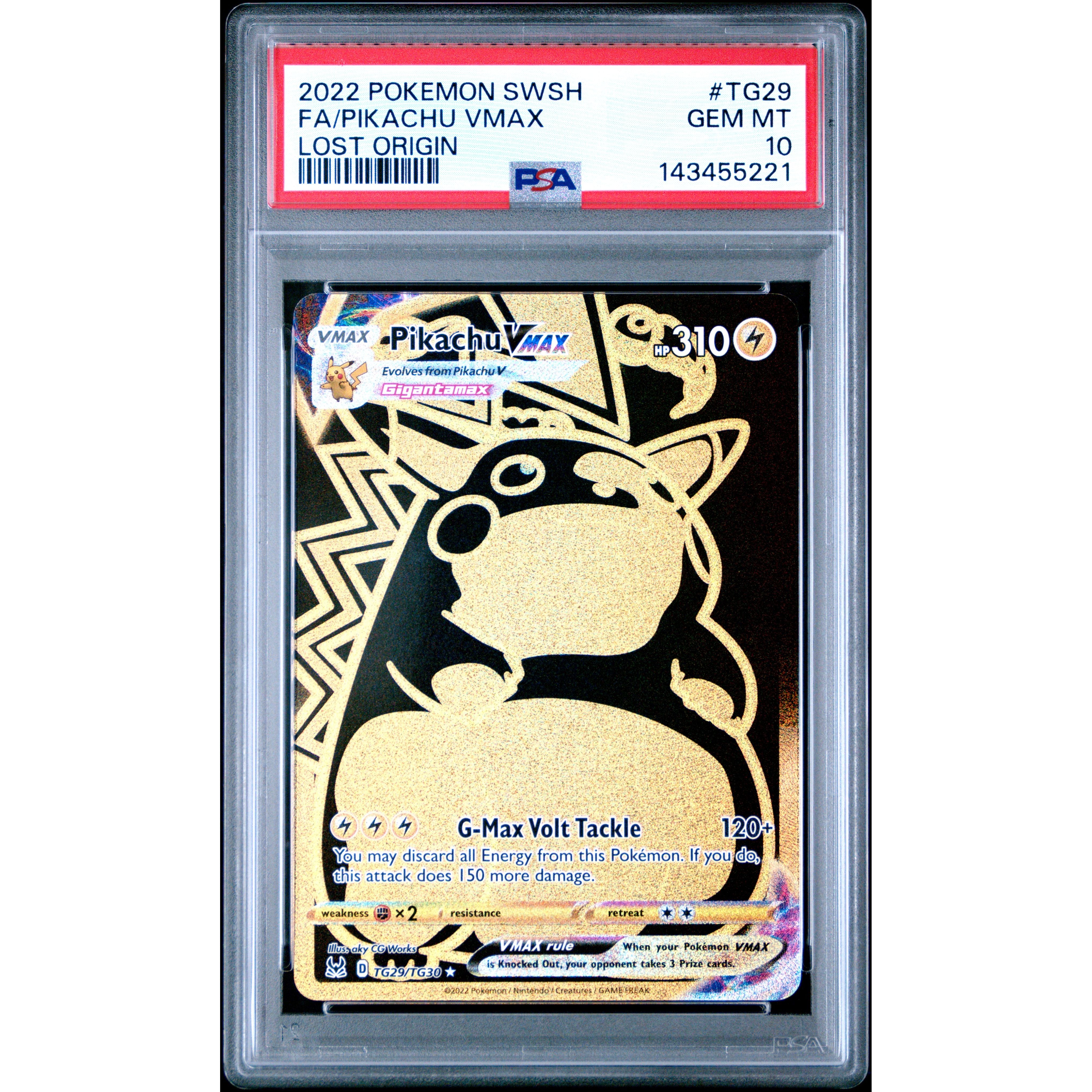 PIKACHU VMAX LOST ORIGIN 2022 POKEMON SWORD & SHIELD LOST ORIGIN PSA GEM MT 10 - PokeBox USA